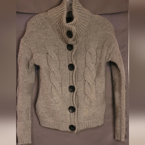 Moda International Sweaters - Grey Moda International Thick Woven Knit Button Up Sweater Sz Small